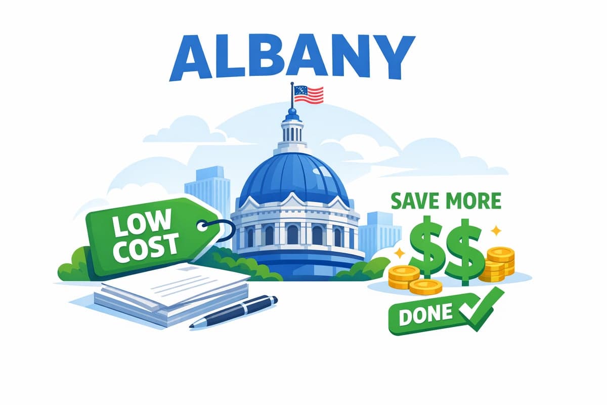 Albany County NY Capitol Building representing the most affordable LLC publication option
