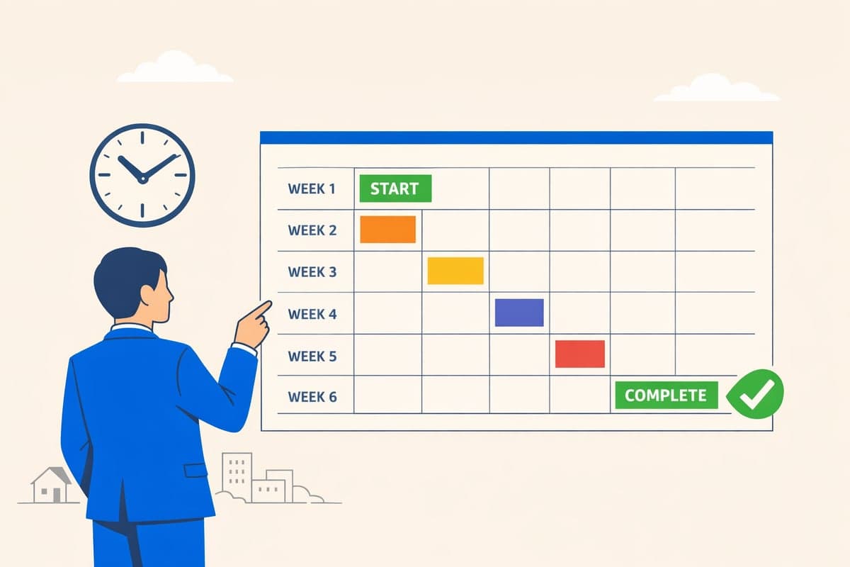 Timeline showing the LLC publication process from start to certificate