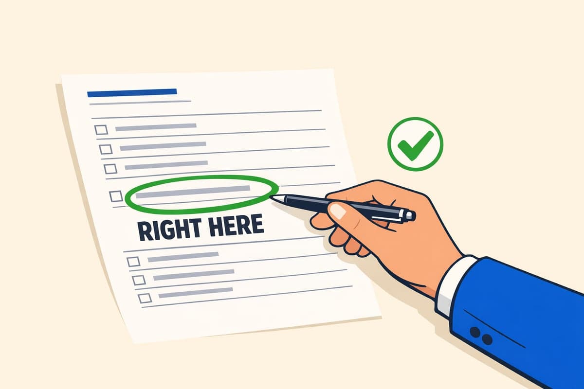 Business owner circling the county field on the Application for Authority form
