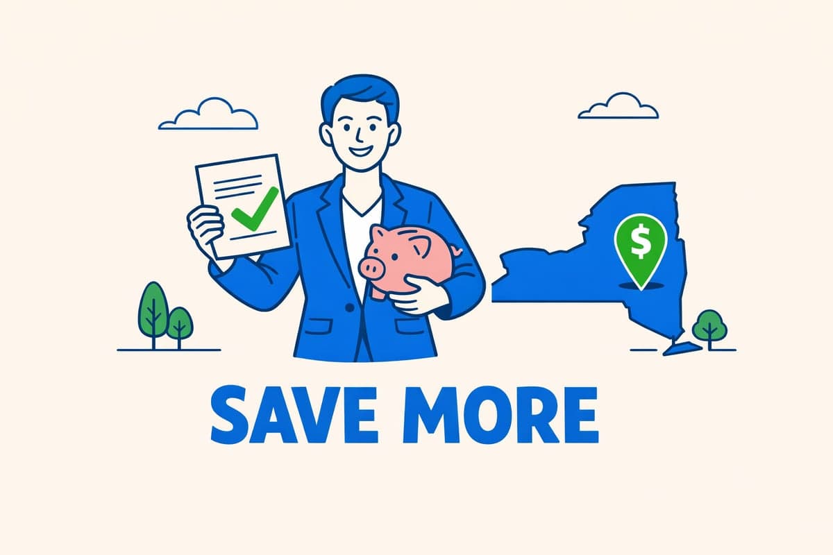 Desglose de costos de formación de LLC en Nueva York mostrando la elección de condado como la mayor variable