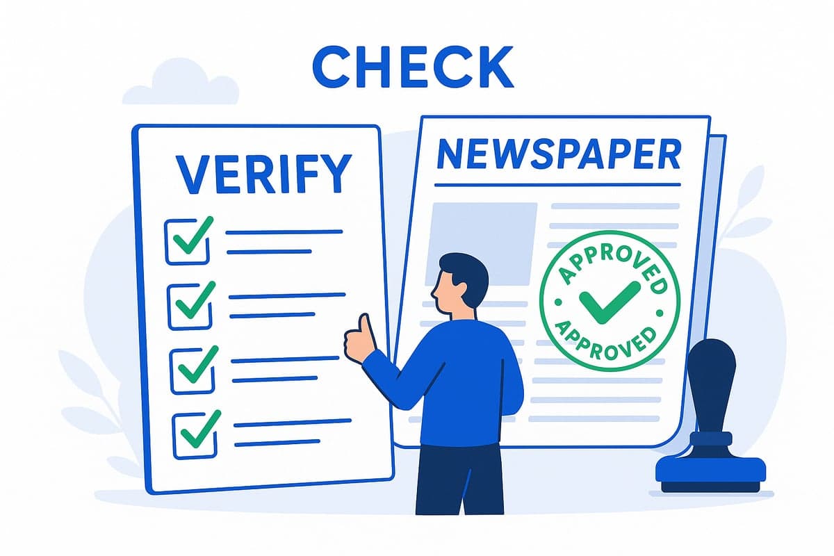 Verificando periódicos aprobados para publicación de LLC de Nueva York