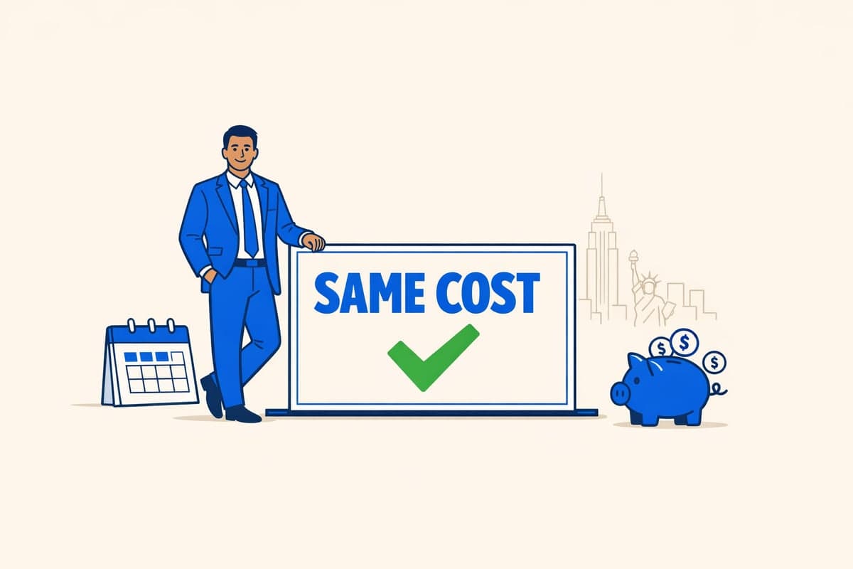Late LLC publication in New York costs the same as on-time — no penalty fees