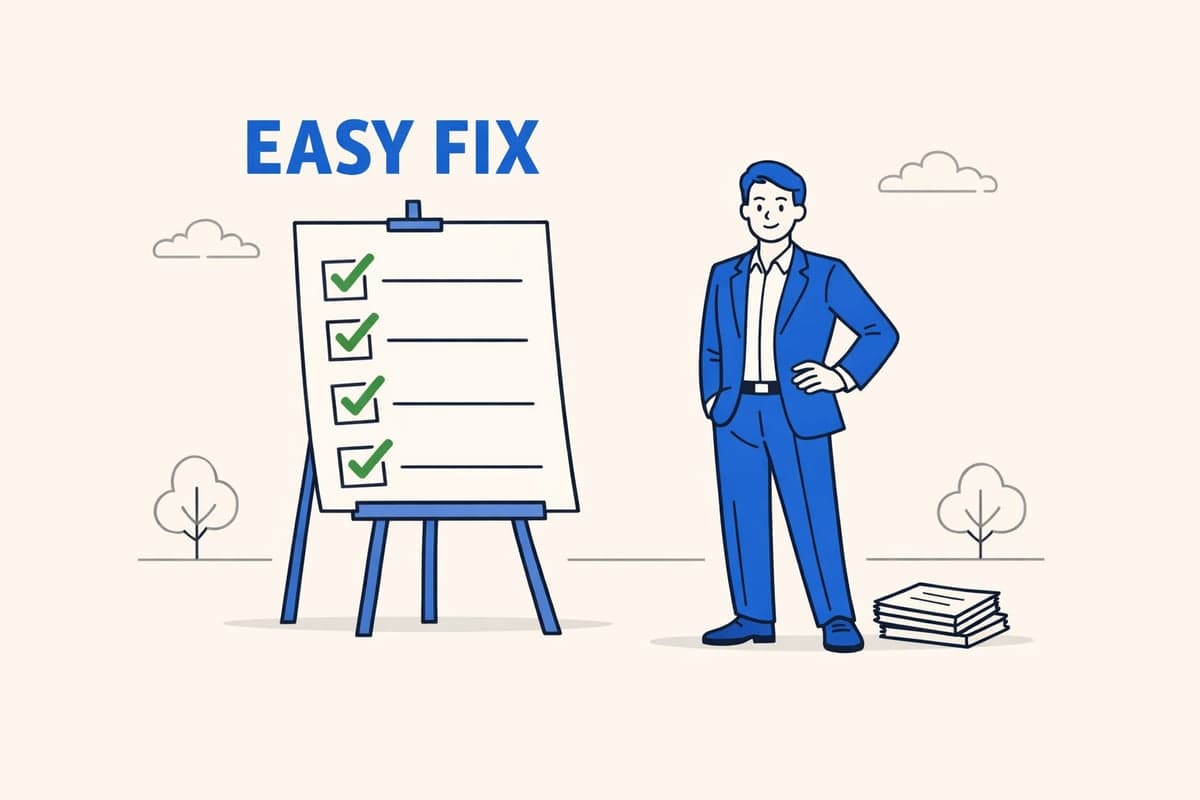 Steps to fix a missed LLC publication deadline in New York — confident business person with completed checklist