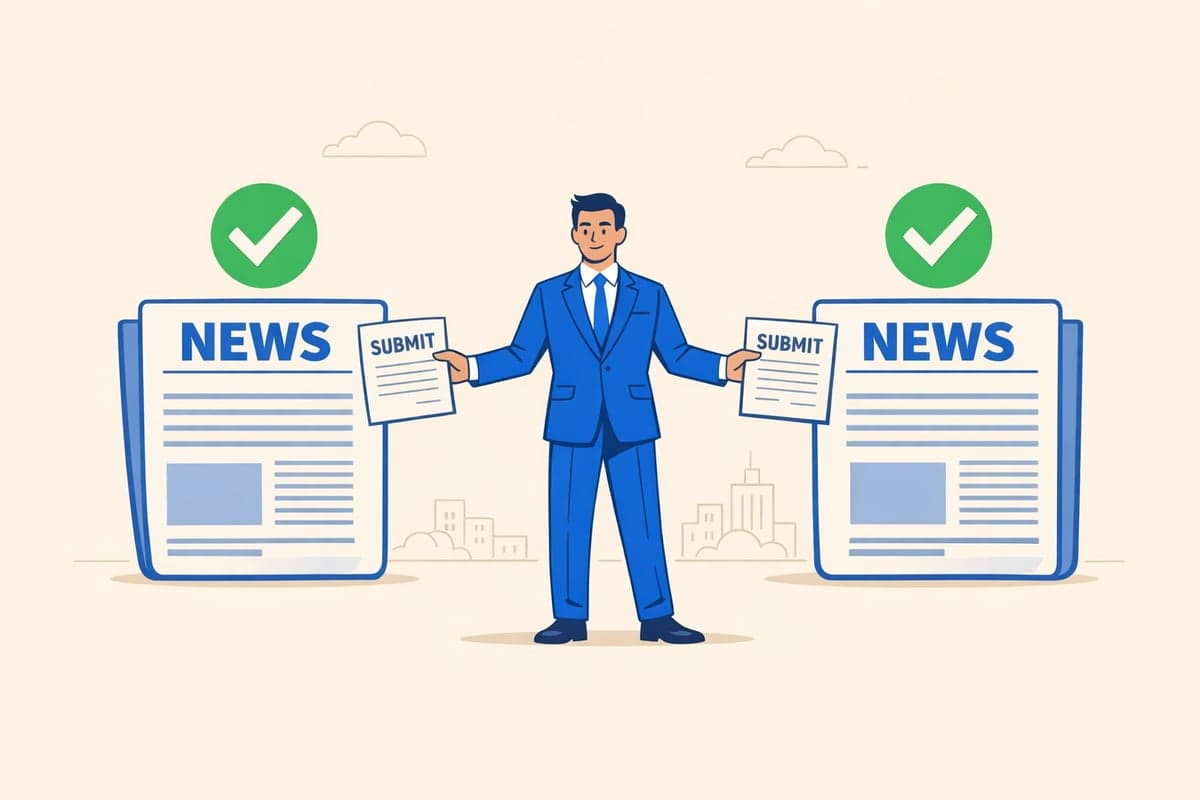 Profesional enviando avisos de publicación a dos periódicos designados para cumplimiento de LLC en Nueva York