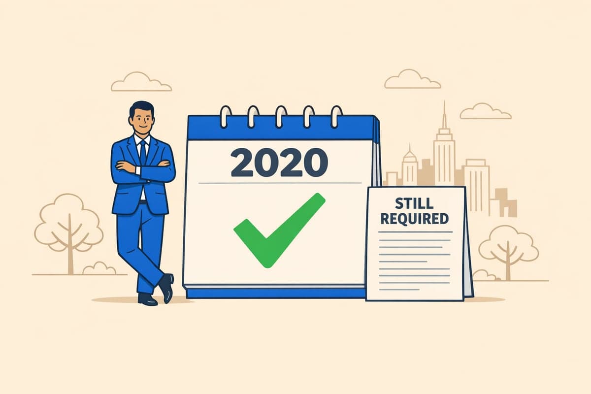 Propietario de LLC en Nueva York revisando requisitos de publicación que permanecieron vigentes durante la pandemia de COVID-19