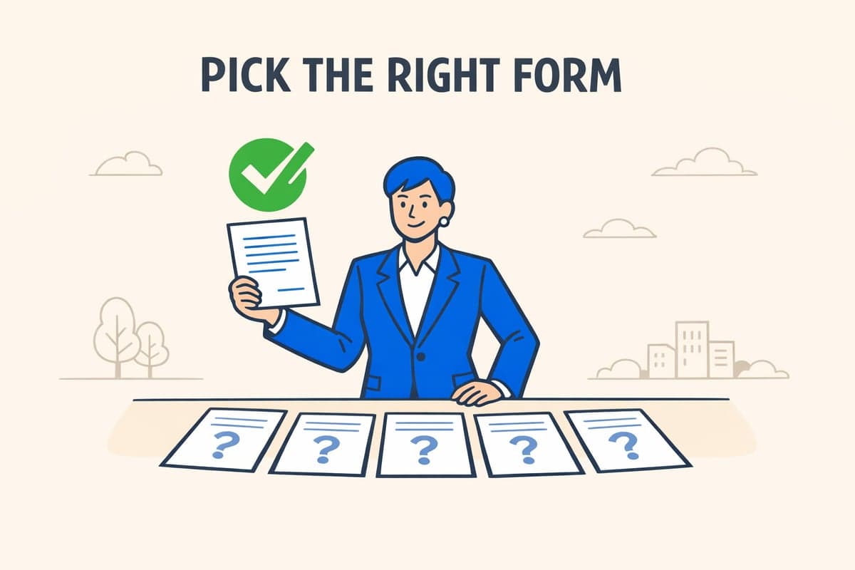 Five New York DOS Certificate of Publication forms fanned out showing different entity types: LLC, PLLC, LP, LLP, and Foreign PLLC
