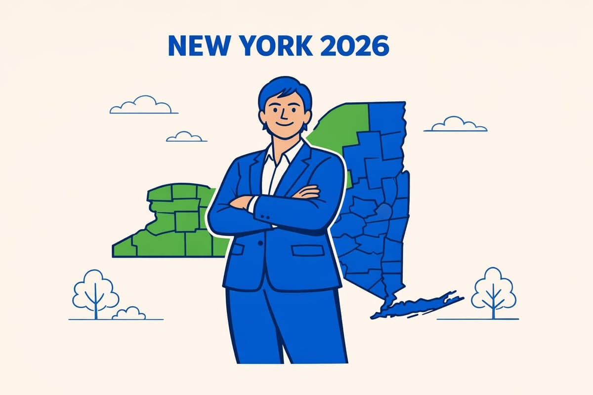 Mapa del Estado de Nueva York mostrando costos de publicación de LLC por condado con rangos de precios