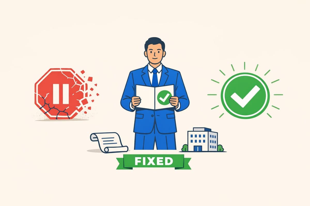 Suspension annulled after filing proof of publication