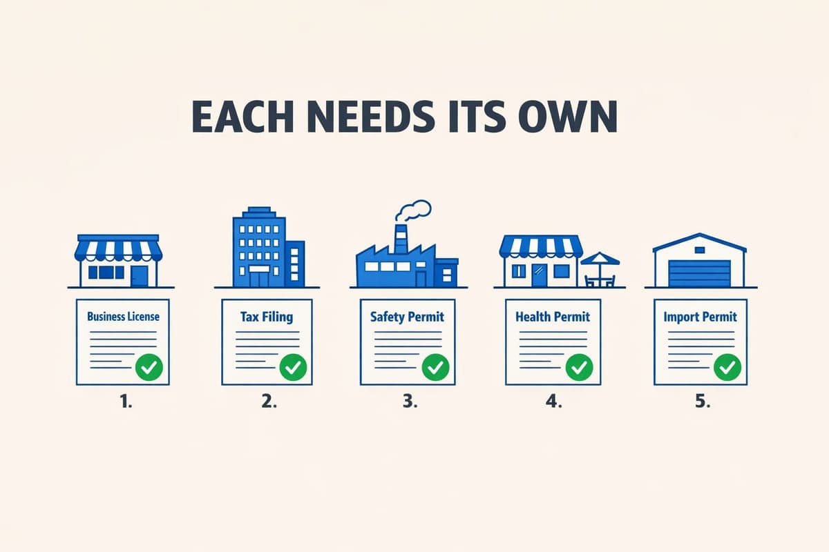 Diagram showing separate LLCs each requiring their own independent publication process